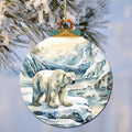 Polar Bear with Cub Wooden Ornaments by G.Debrekht - Wildlife Holiday Decor - 870048