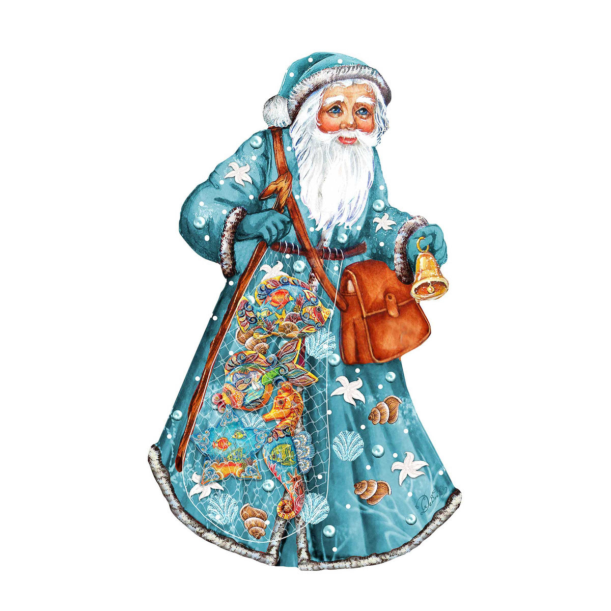Fishermen Santa Coastal Door Decor by G. DeBrekht - Coastal Holiday Decor - 8124120-2H