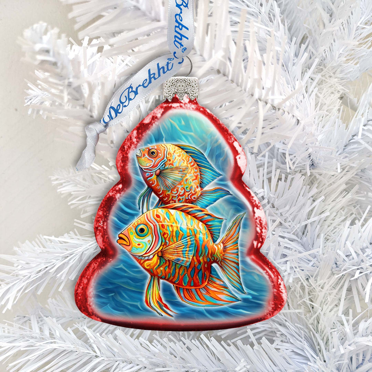 Holiday Coastal Decor - Colorful Fish Keepsake Glass Ornaments by G. Debrekht - Coastal Holiday Decor - 777404