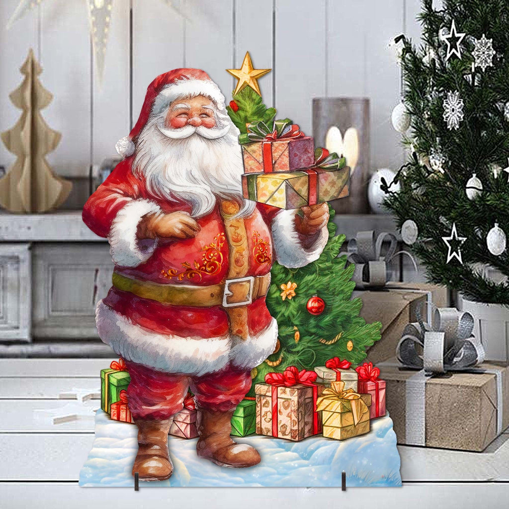Celebrate with Santa: Santa with Gifts Outdoor Decor by G. Debrekht - Christmas Santa Snowman Decor - 8611094F