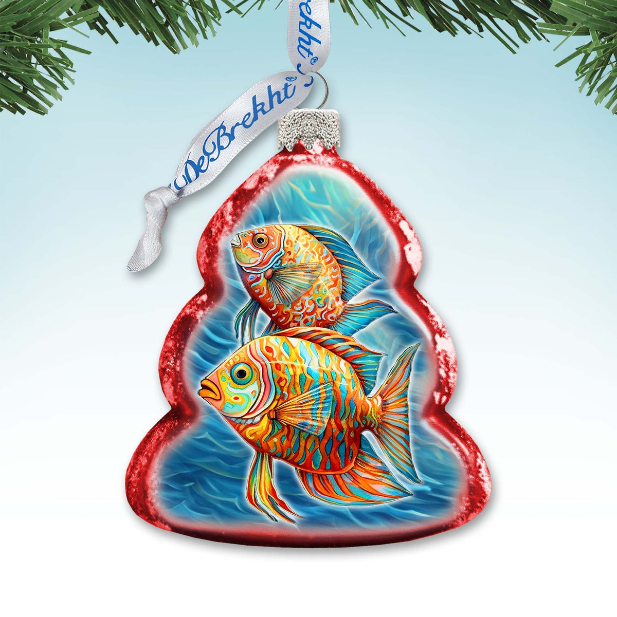 Holiday Coastal Decor - Colorful Fish Keepsake Glass Ornaments by G. Debrekht - Coastal Holiday Decor - 777404