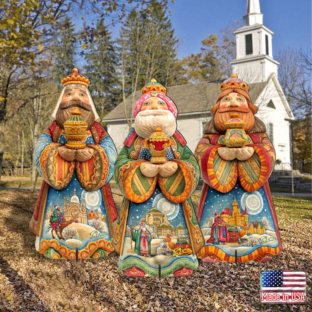 Three Kings Set Outdoor Nativity Set by G. DeBrekht - Nativity Holiday Decor - 8152653F-S3