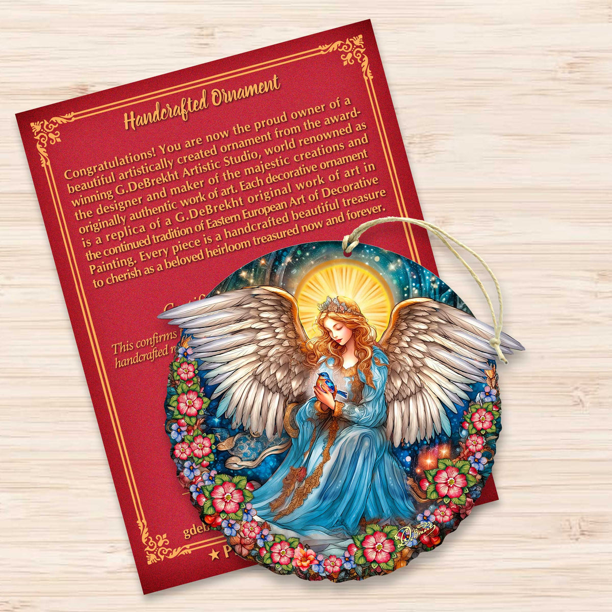 Guardian Angel of Serenity Holiday Wooden Ornaments by G. DeBrekht - Nativity Holiday Decor - 8652806