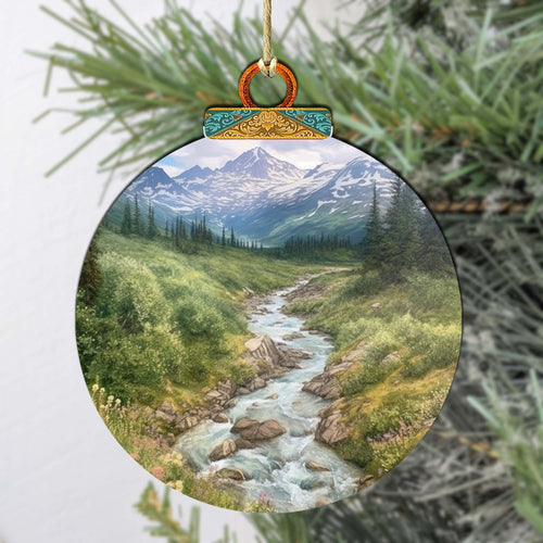 Alaskan Wilderness Wooden Ornaments by G.Debrekht - Wildlife Holiday Decor - 870076