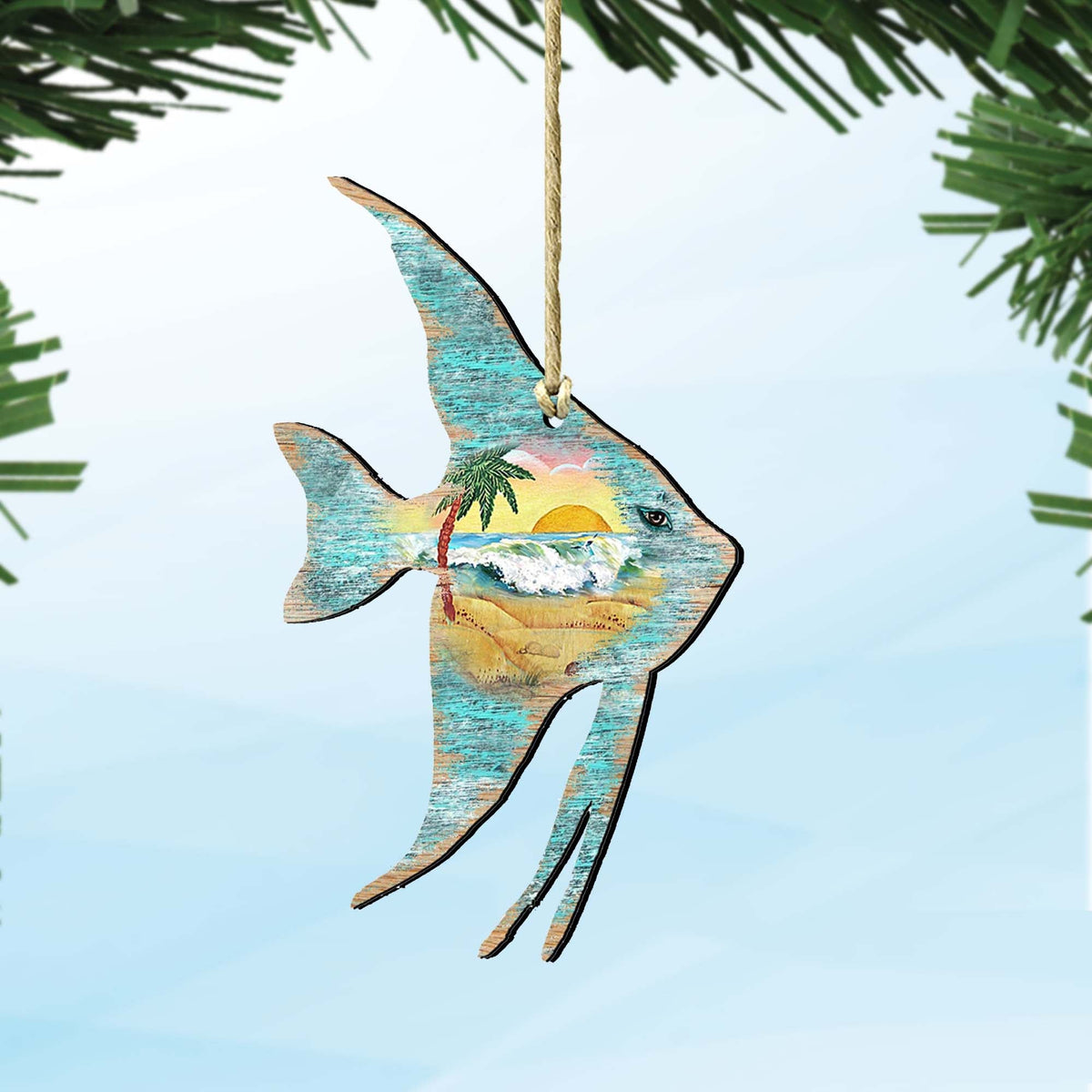 Fish Wooden Ornaments by G. DeBrekht - Coastal Holiday Decor - 8198537