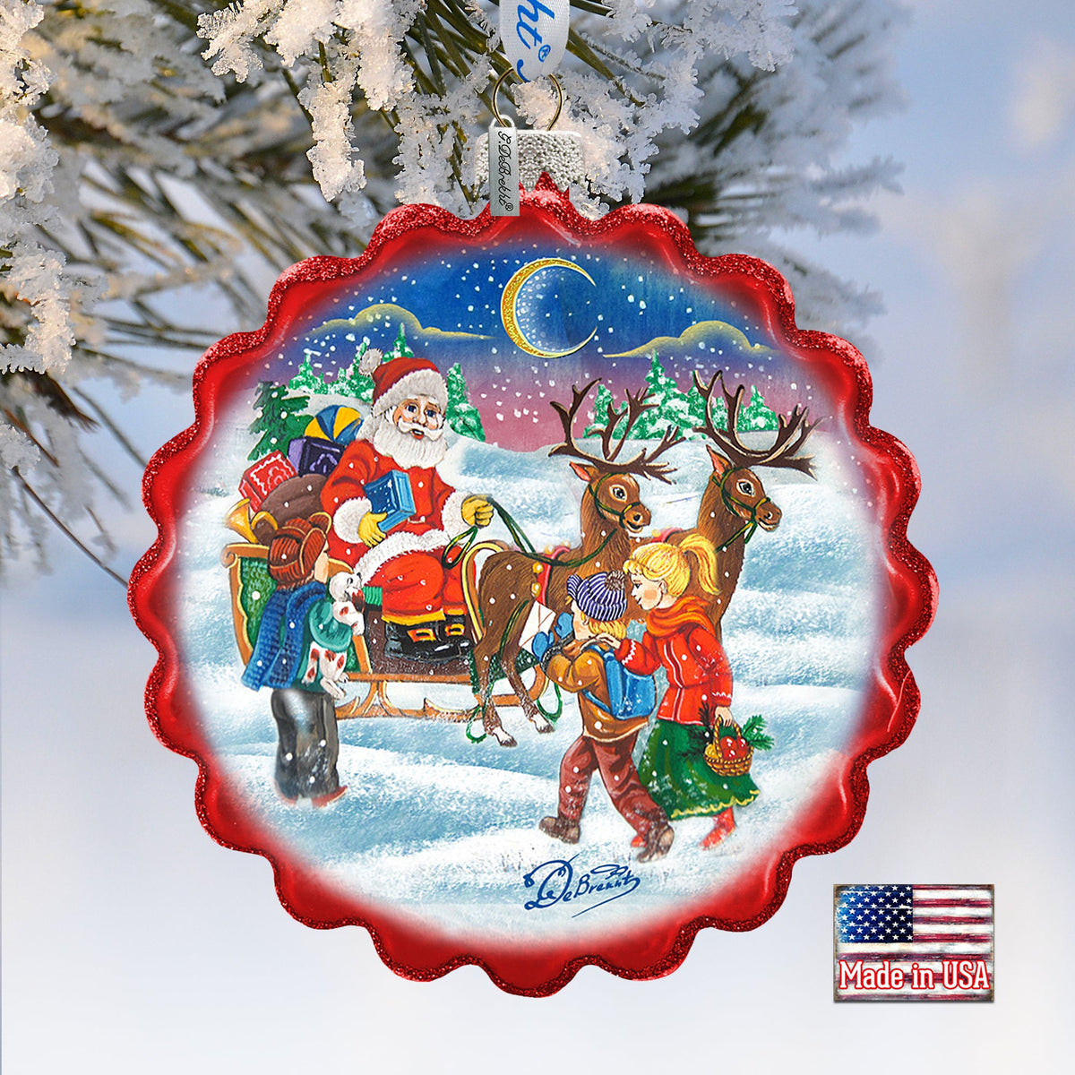 Happy Holidays to All Wreath Glass Ornament by G. DeBrekht - Christmas Décor - 759-044