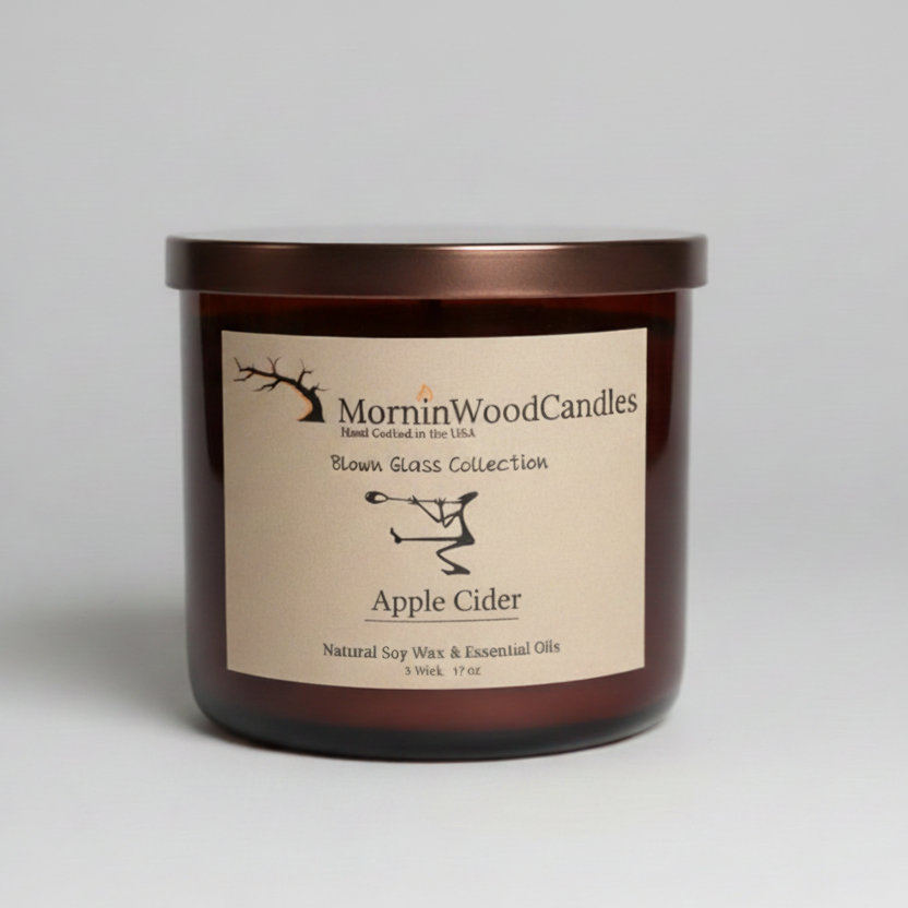 Apple Cider-Soy 3-Wick Blown Glass Collection