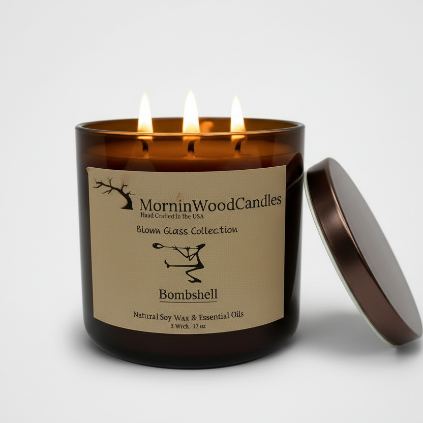 Bombshell-Soy 3-Wick Blown Glass Collection