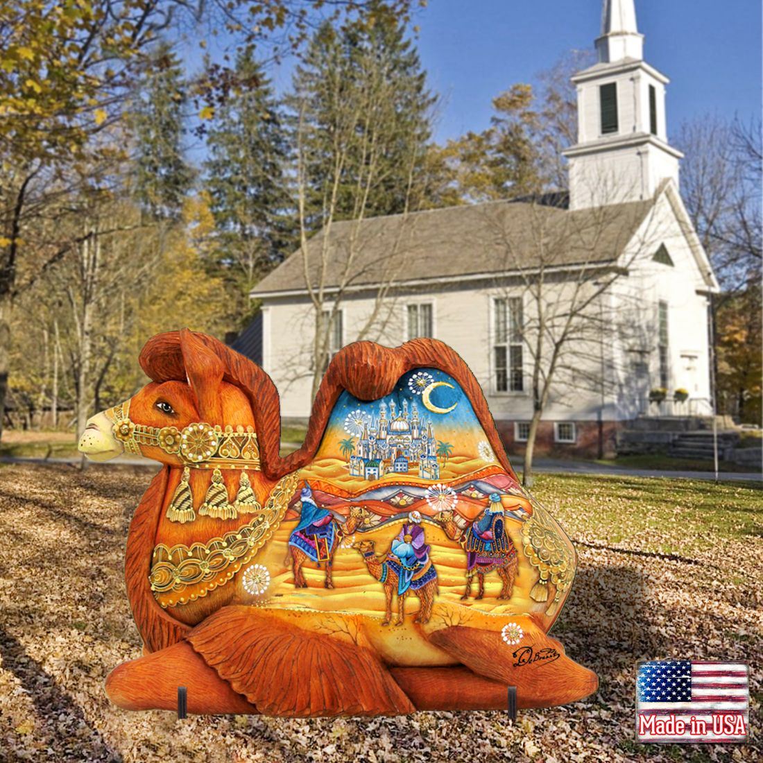 Three King Camel Nativity Outdoor Decor by G. DeBrekht - Nativity Holiday Decor - 8126519F