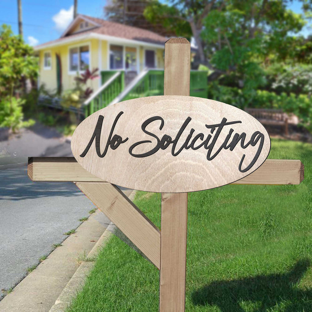 No Soliciting sign, Business sign, made in the USA sign, Birch wood sign, Lightweight sign - 320322