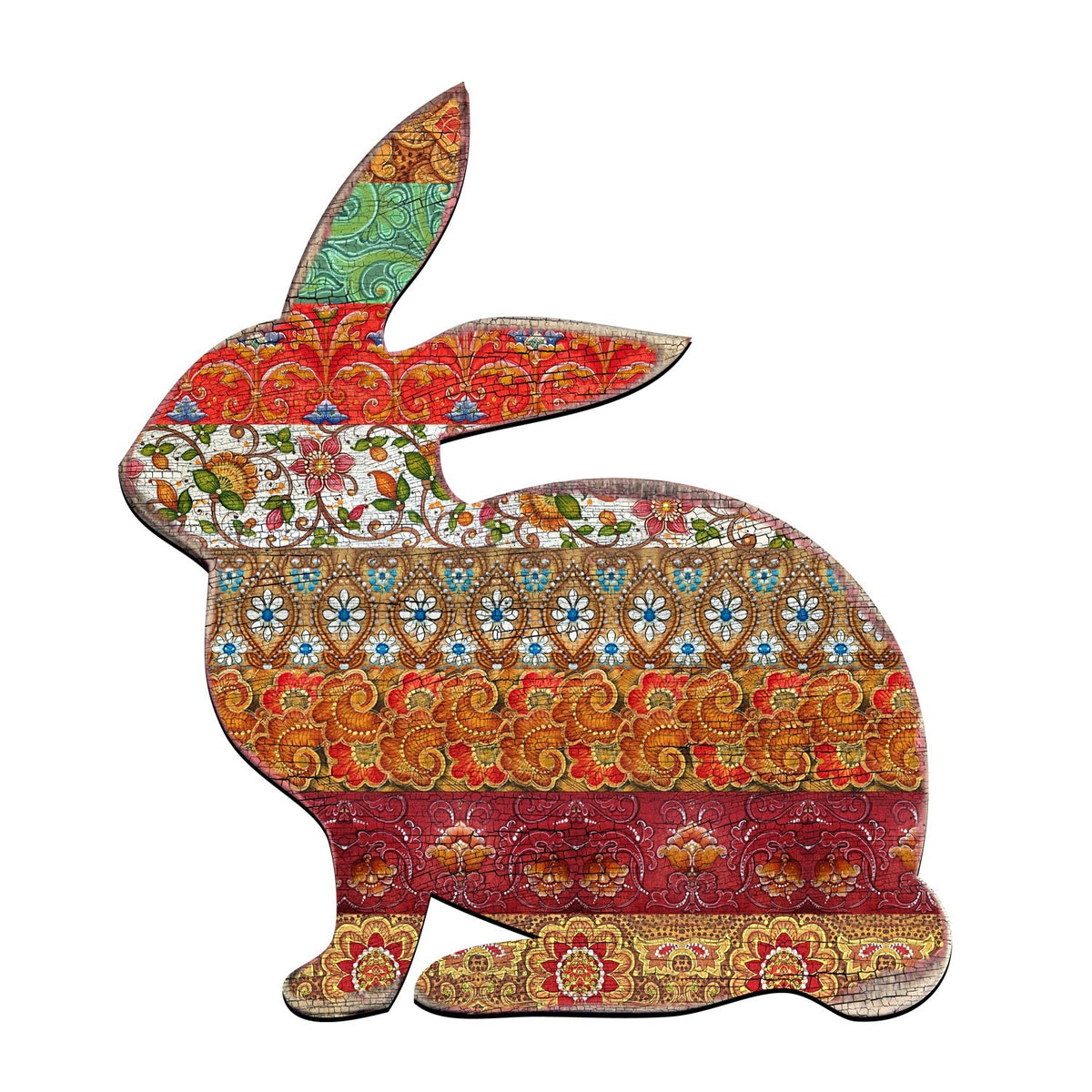 Easter Quilted Bunny Wooden Door Hanger, Wall Decor, Decorative Door Sign, Wall Art by G. DeBrekht Pets 8198134H