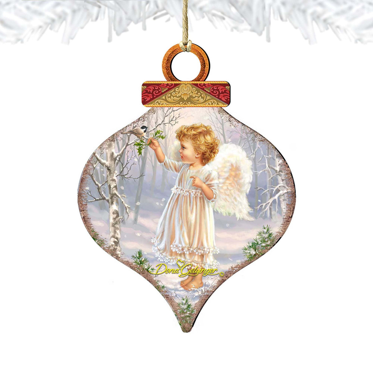 Little Angel Winter Blessings Wooden Ornaments by Gelsinger - Nativity Holiday Decor - 8031117-1427