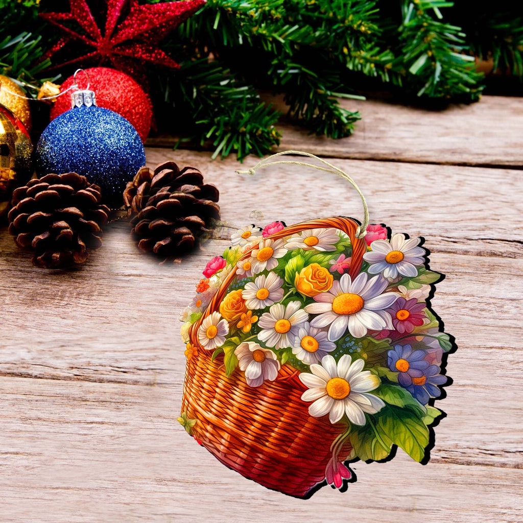 Flower Bouquets Decorative Eco Wood Ornaments Set of 3 by G. Debrekht - Love Family Decor - 8091076-2-S3