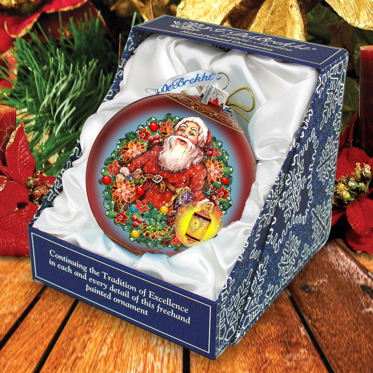 Enchanted Santa Glass Ornament Limited Edition by D. Gelsinger - Christmas Santa Snowman Decor - 73887-1003