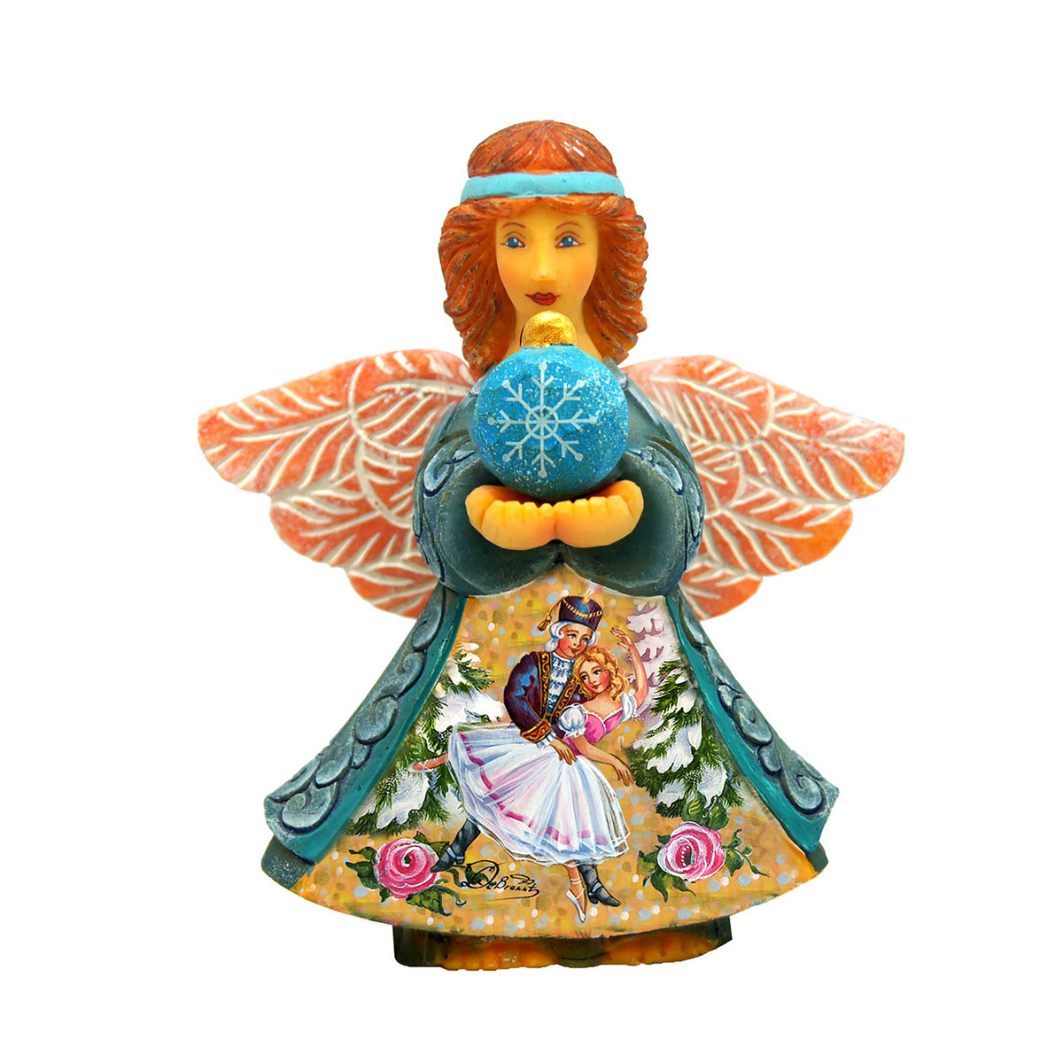 Nutcracker Angel Gift Giver Handcrafted Christmas Figurine - G. DeBrekht - Nativity Holiday Decor - 516654