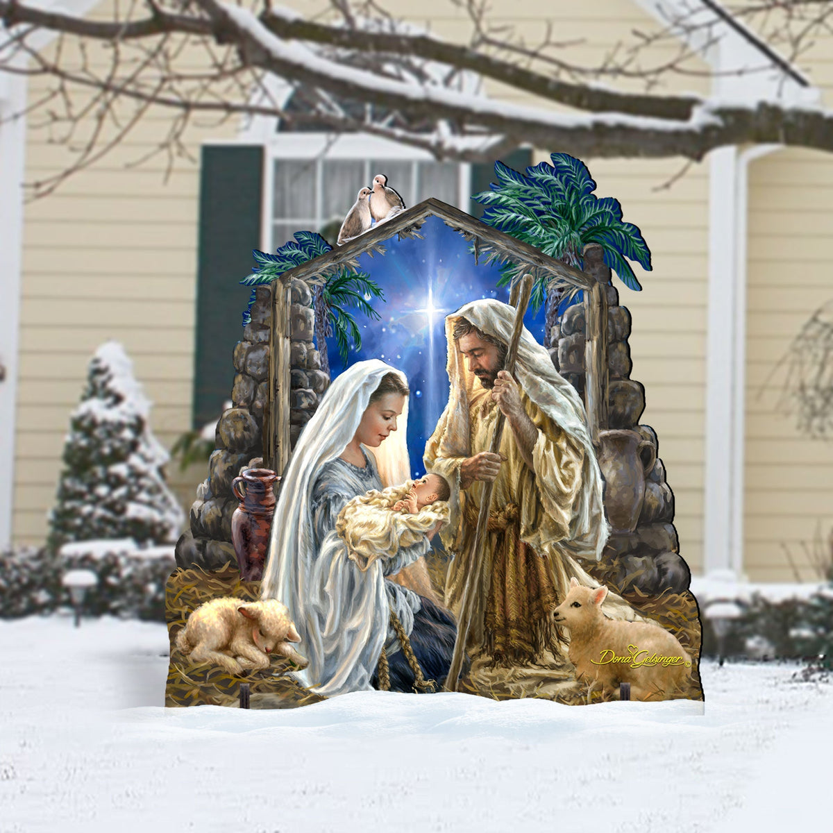 Glory to God Nativity 32" and 48" Tall Outdoor Decor by D. Gelsinger - Nativity Holiday Decor - 8461010F-1722 Handcrafted Outdoor Decor