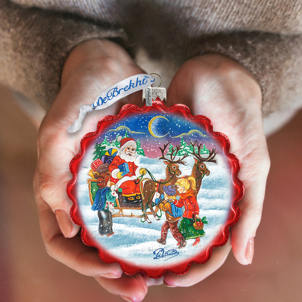 Happy Holidays to All Wreath Glass Ornament by G. DeBrekht - Christmas Décor - 759-044