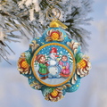 Frosted Story Sculpted Hand-Painted Christmas Ornament by G. DeBrekht - Christmas Santa Snowman Decor - 6102522