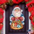 Gift Bag Santa Door Decor Door Decor by G. DeBrekht - Christmas Santa Snowman Decor - 8117901H