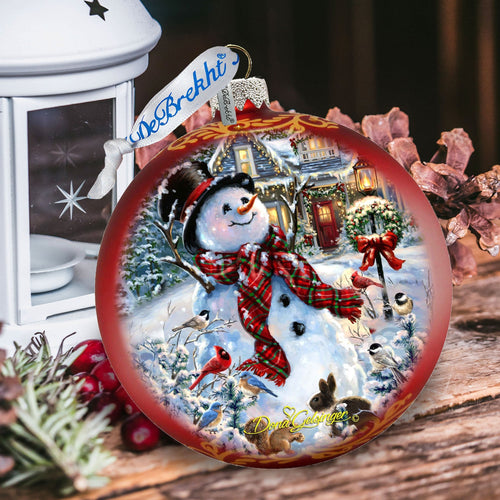 An Old-Fashioned Christmas Glass Ornament Limited Edition by D. Gelsinger - Christmas Santa Snowman Decor - 73893-1563