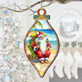 Santa on the Beach Decorations  Santa's Beach Break Wooden Ornaments by G.Debrekht Coastal Holiday Decor - 8688182