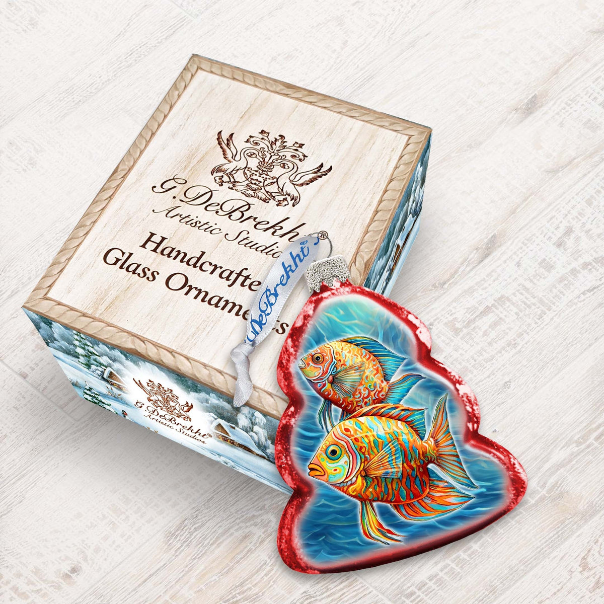 Holiday Coastal Decor - Colorful Fish Keepsake Glass Ornaments by G. Debrekht - Coastal Holiday Decor - 777404
