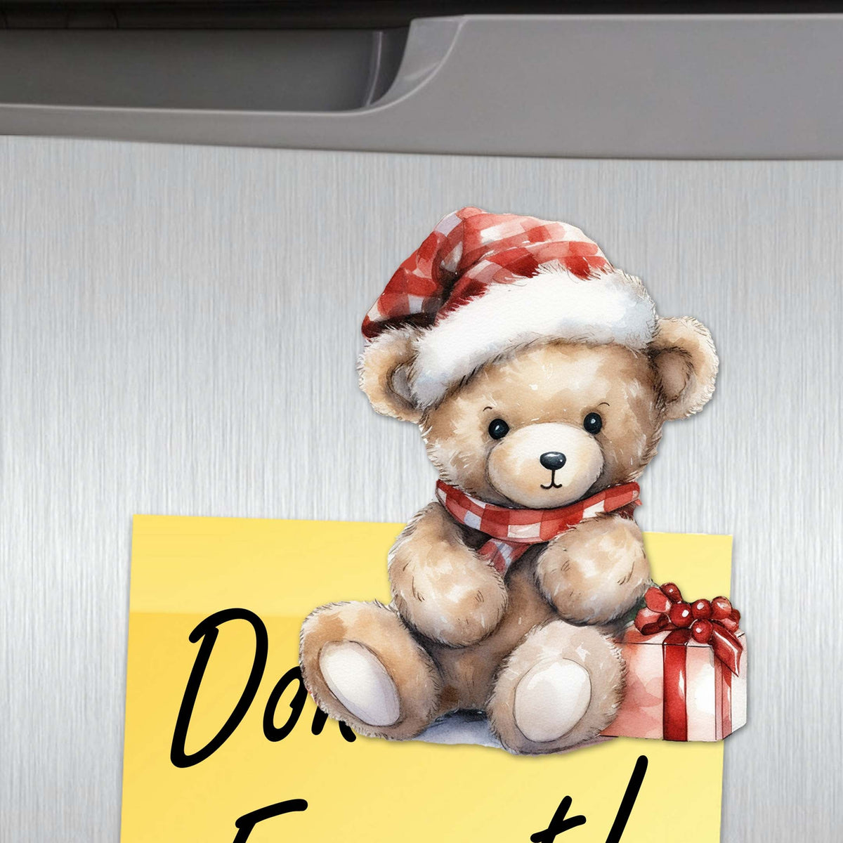 Christmas Teddy Bear Decorative Eco Wood Magnets Set of 6 by G. Debrekht - Christmas Décor - 8090011G-S6