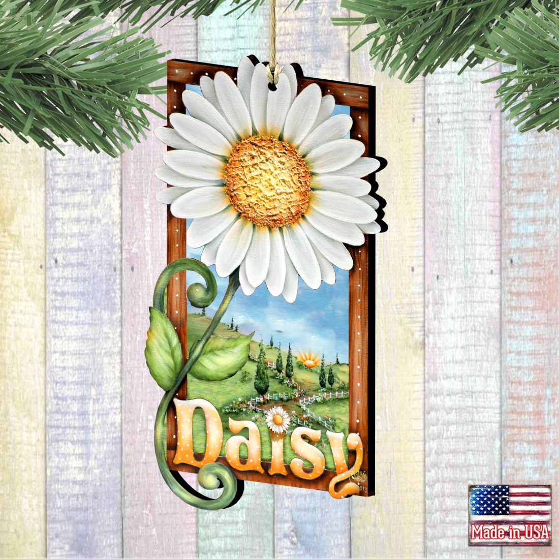 Fresh as A Daisy! Wooden Ornaments by Jamie Mills-Price - Christmas Decor - 8457704