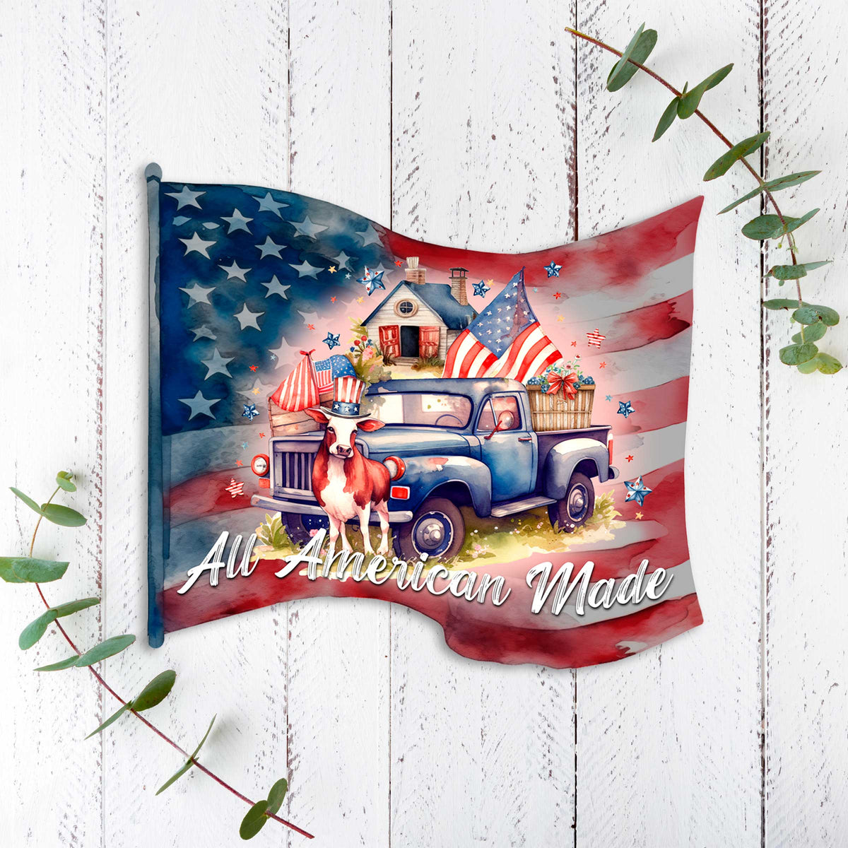 Front door welcome sign American Car flag United we stand All American Made Front porch Patriotic wreath Main entrance banner Red and White Welcome sign - Wooden front porch decor - 933109H