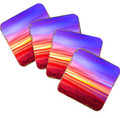 Sunset Coastal Wooden Cork Coasters Gift Set of 4 by Nature Wonders - Coastal Sea-Life Decor - 95360C-S4