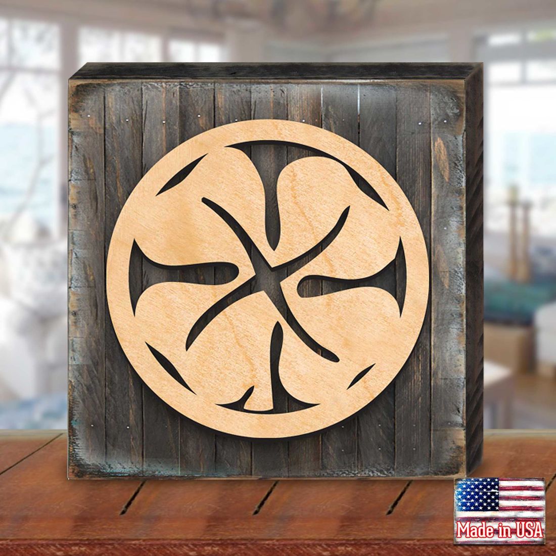 Four Leaf Clover Shamrock Celtic Wooden Wall Art by Celtic Art - Celtic Decor - 953163B