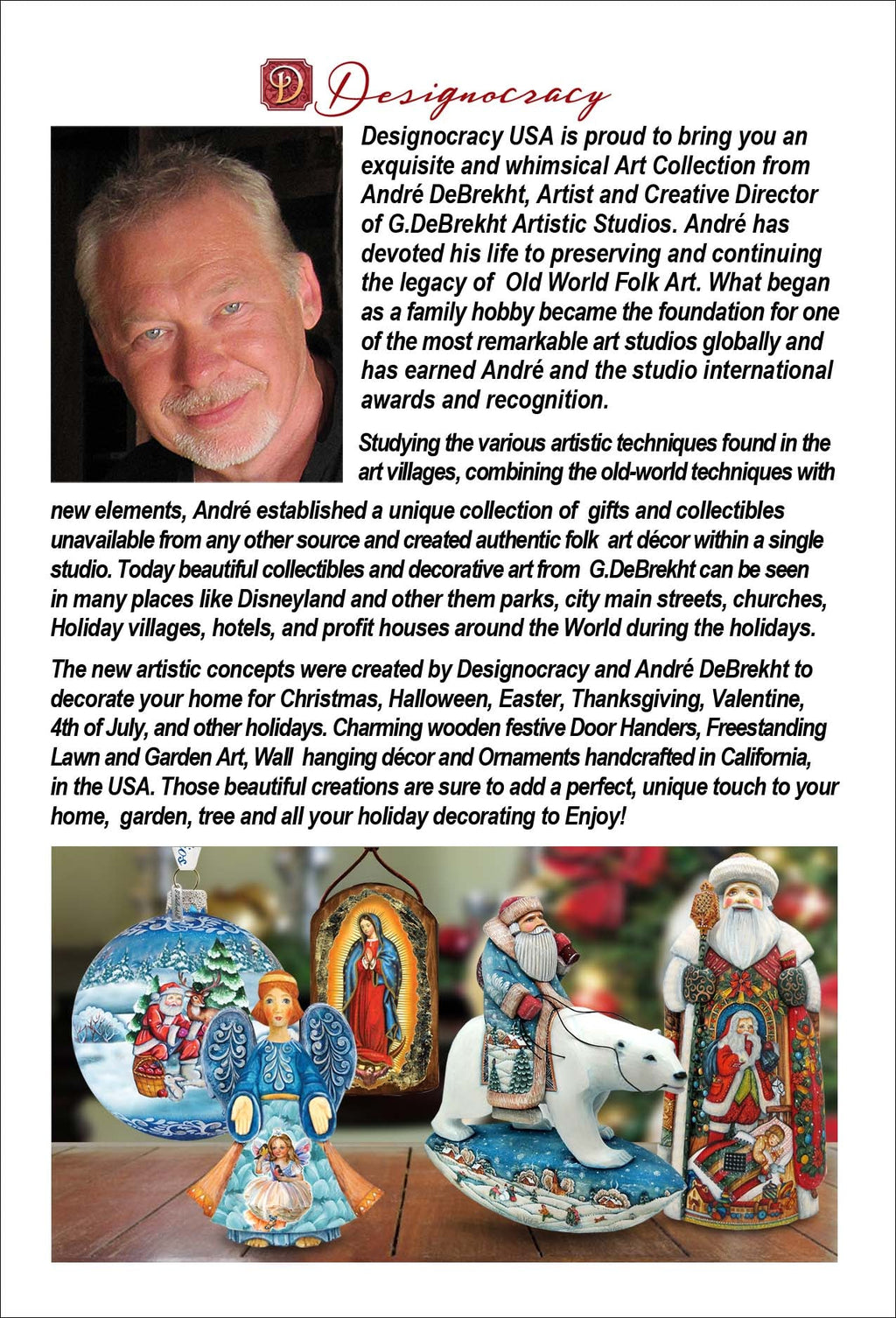 Merry Christmas Angel Nativity Outdoor Decor Large Ornament by G. DeBrekht - Nativity Holiday Decor - 8152722M-MC
