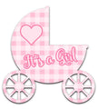 Its A Girl Wooden Ornaments Birthday Decor - Tree Ornament by G. DeBrekht - Christmas Decor - 8114045