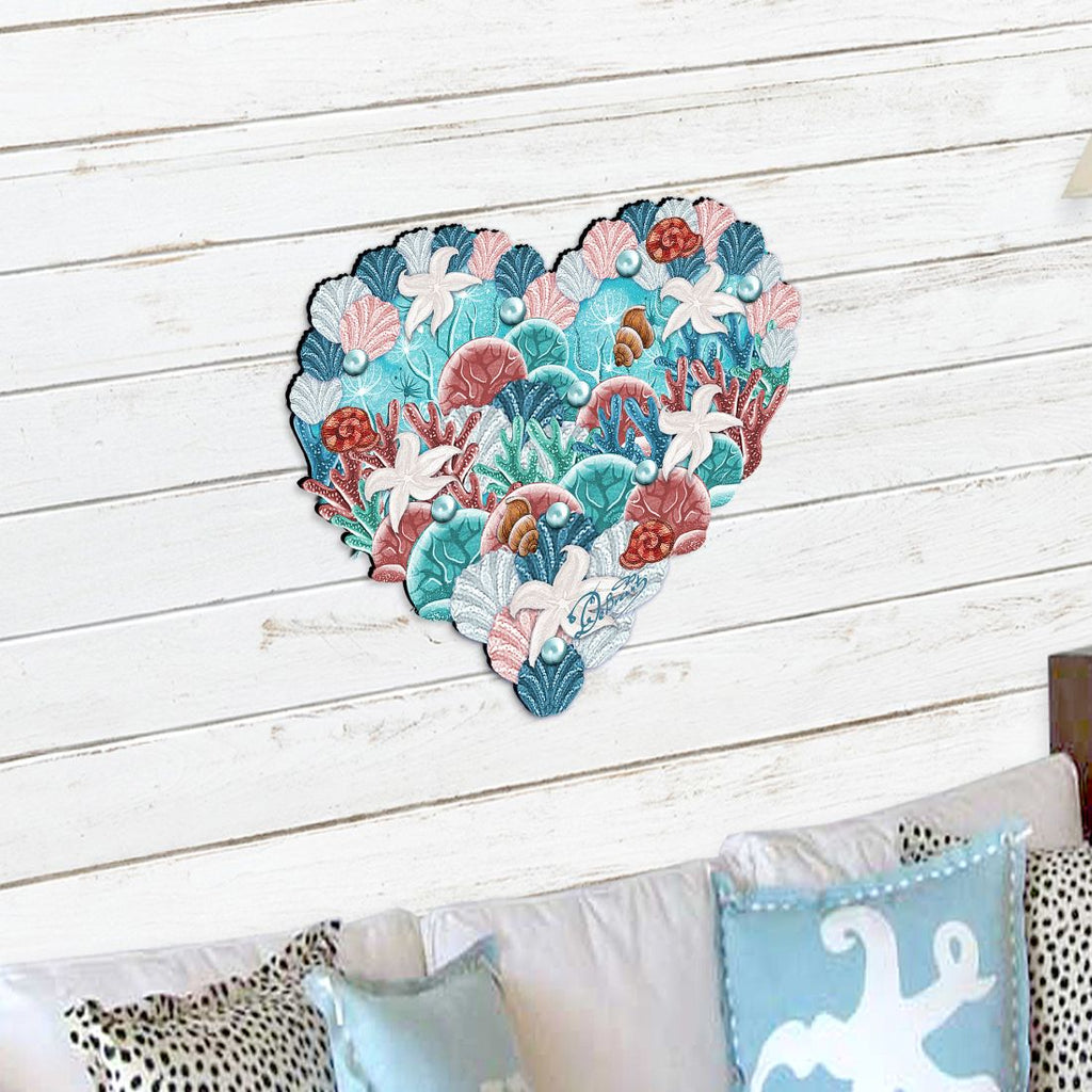 Coastal Heart Door Decor by G. DeBrekht - Coastal Holiday Decor - 8198737H