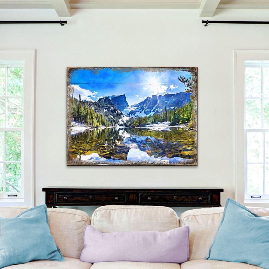 Forest Mountains Art Wooden Wall Art by Nature Wonders - Nature Wildlife Decor  - 95237B