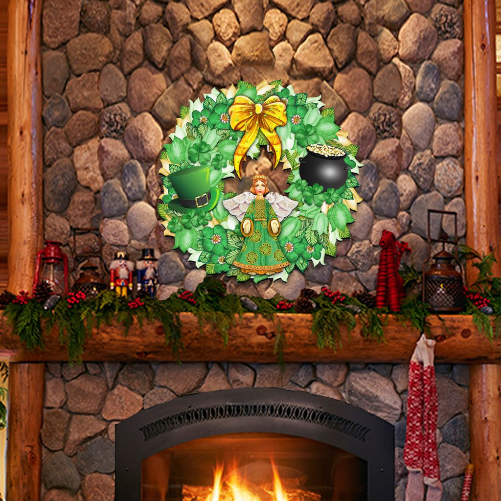 St Patrick's Day Wreath Irish Holiday Door Decor by G. DeBrekht - Celtic Decor - 8185318H