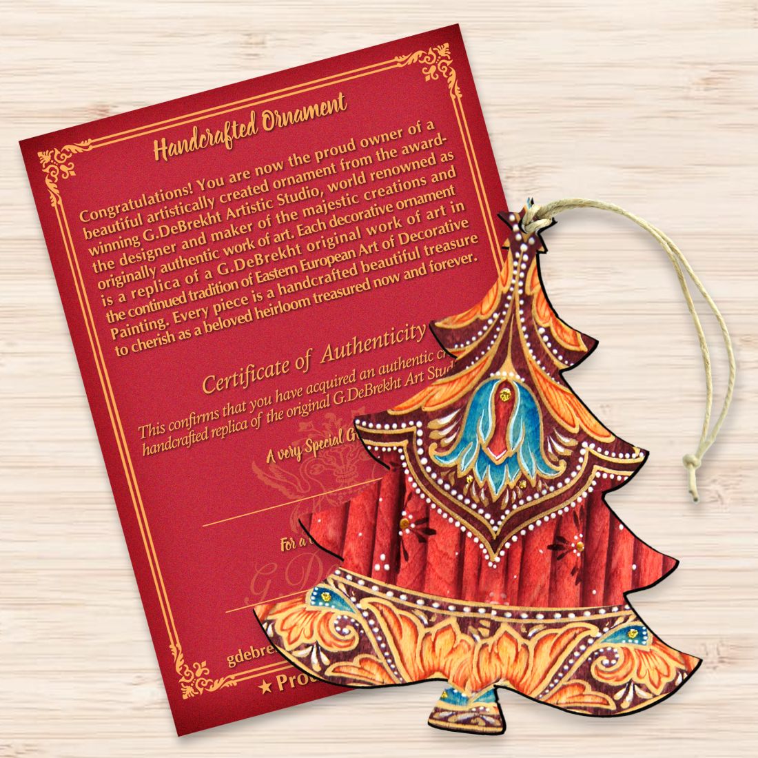 Colorful Christmas Tree Wooden Ornaments by G. DeBrekht - Christmas Decor - 8193147