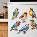 Forest Birds Decorative Eco Wood Magnets Set of 6 by G. Debrekht - Wildlife Decor - 8090015G-S6