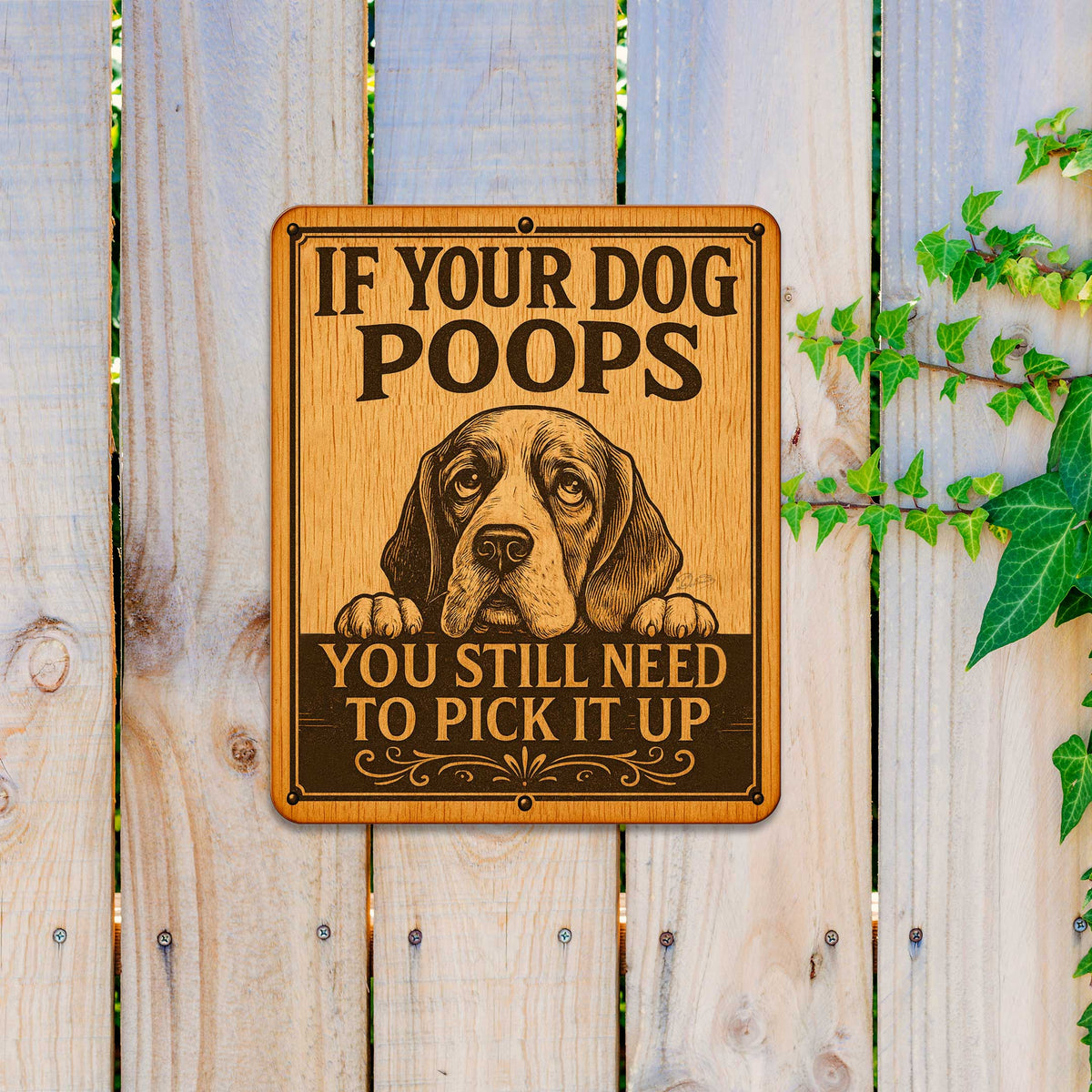 If Your Dog Poops Wooden Sign – You Still Need to Pick It Up – Handcrafted Outdoor Yard Sign by Designocracy - 961067