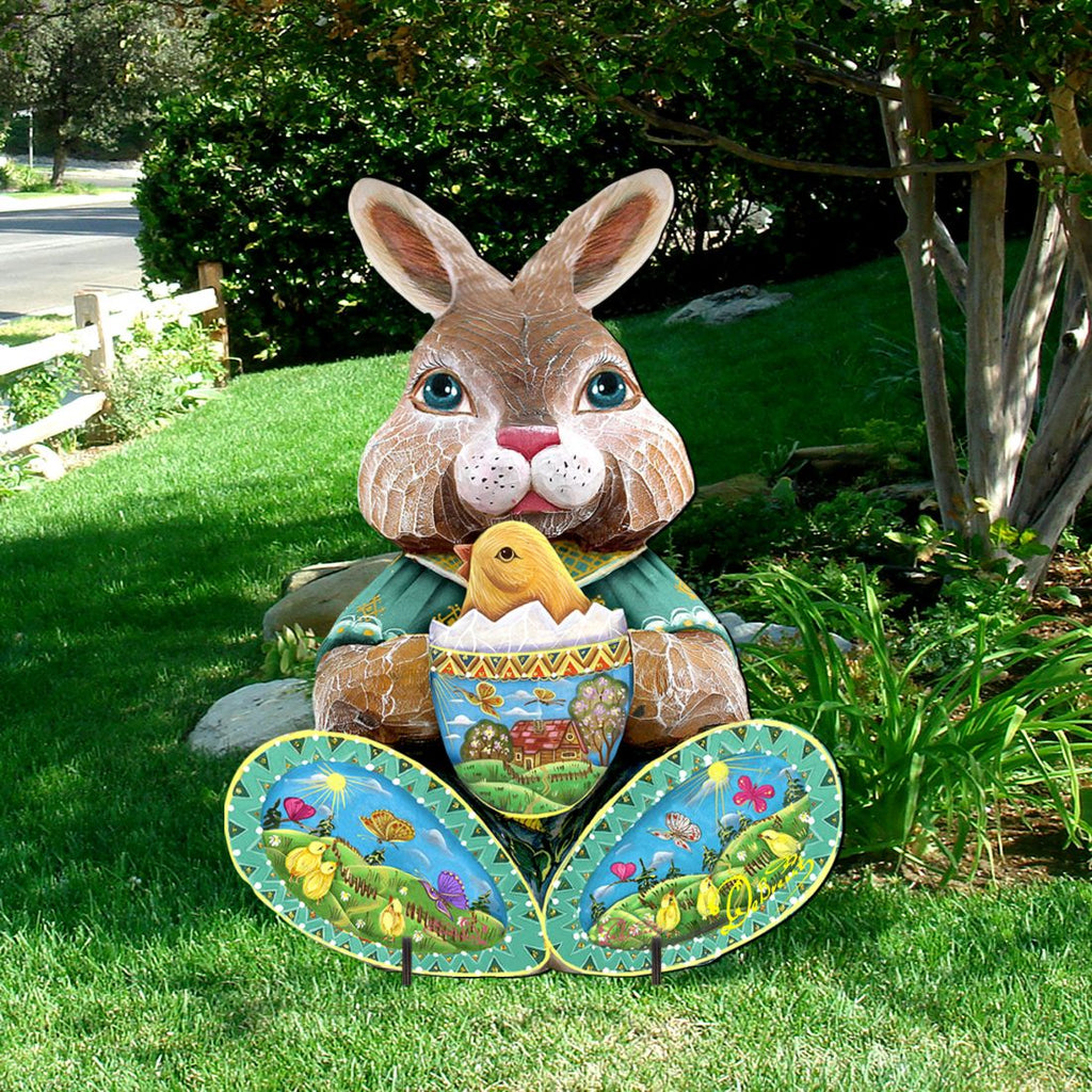 Easter Bunny Outdoor Scene  by G. DeBrekht - Easter Spring Decor - 8144502F
