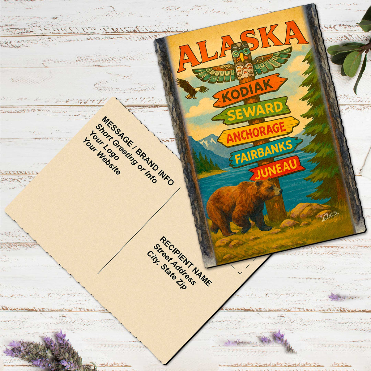 Northern Destinations Signpost Greeting Card by G. Debrekht - 97133GC