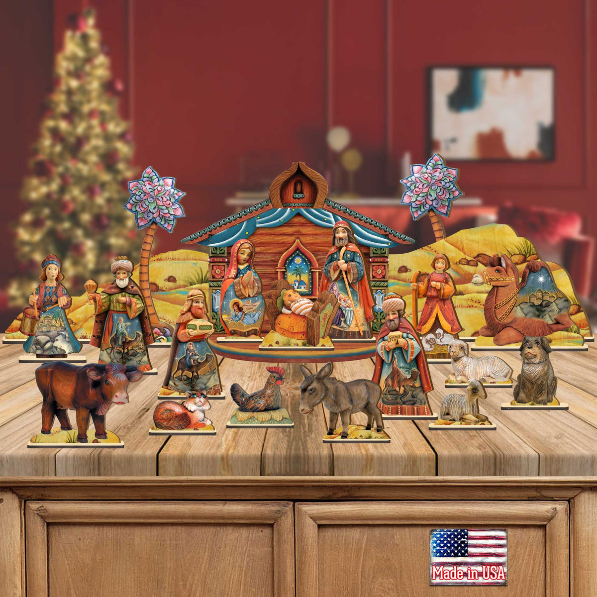 Nativity Village Decorative Set of 21 by G. DeBrekht - Nativity Holiday Decor - 852720-S21