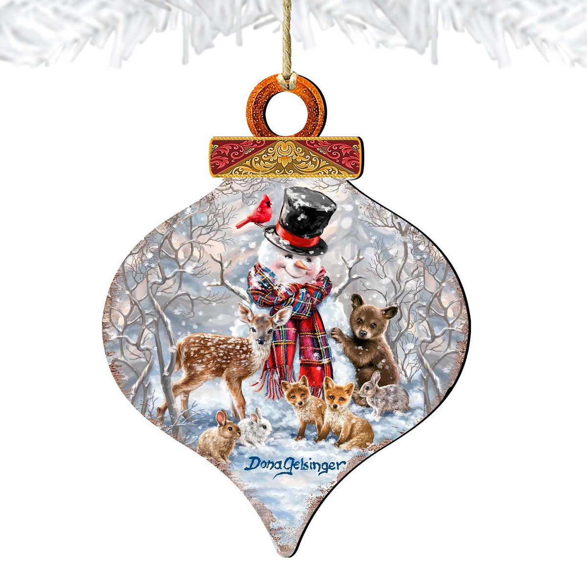 Forest Friends Wooden Ornaments by Gelsinger - Christmas Santa Snowman Decor - 8031155-DG