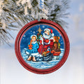 One-of-a-Kind Village Celebration Ball Glass Ornament by G. DeBrekht - Christmas Santa Snowman Decor - 73569C
