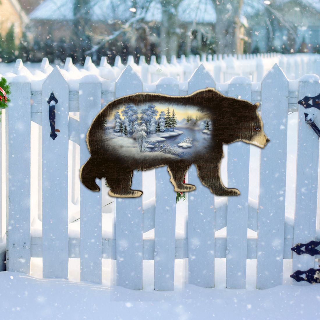 Black Bear Vintage Wildlife Door Decor - G. DeBrekht - Wildlife Holiday Decor - 8198215H