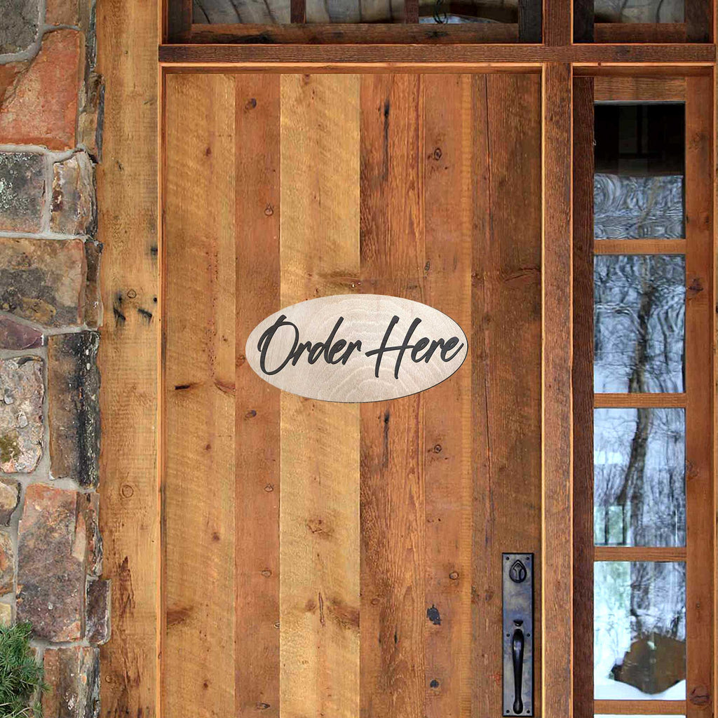 Order Here sign, Made in the USA sign, Lightweight sign made from wood - 320326