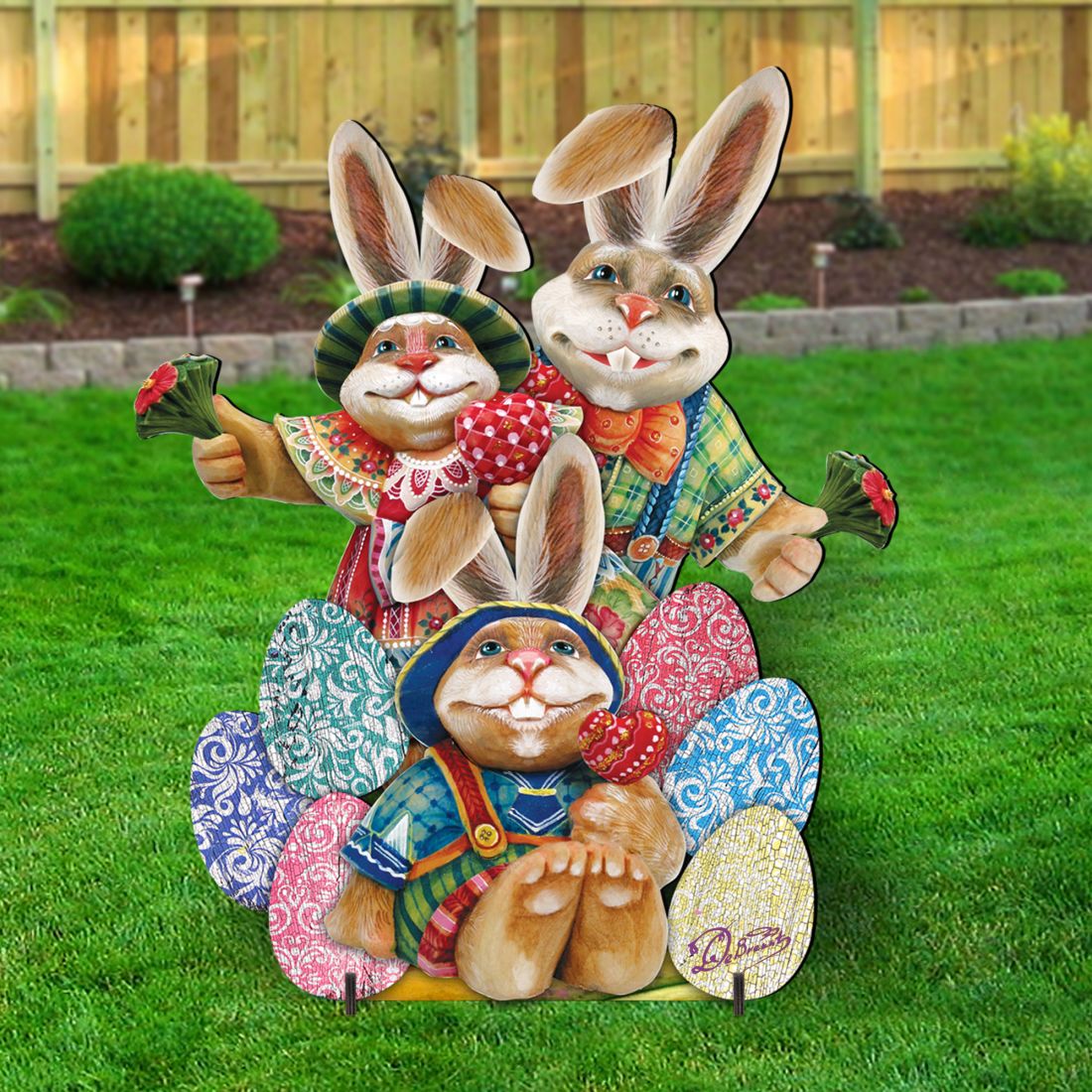 Drucker Easter Family Easter Yard Sign  by G. DeBrekht - Easter Spring Decor - 8154420-2F