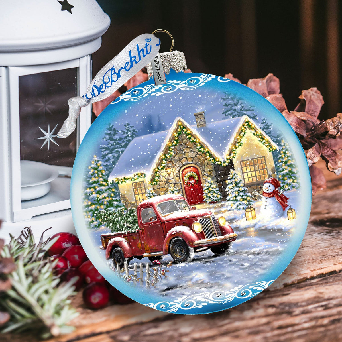 Christmas Cottage Glass Ornament Limited Edition by D. Gelsinger - Christmas Decor - 73899-1926