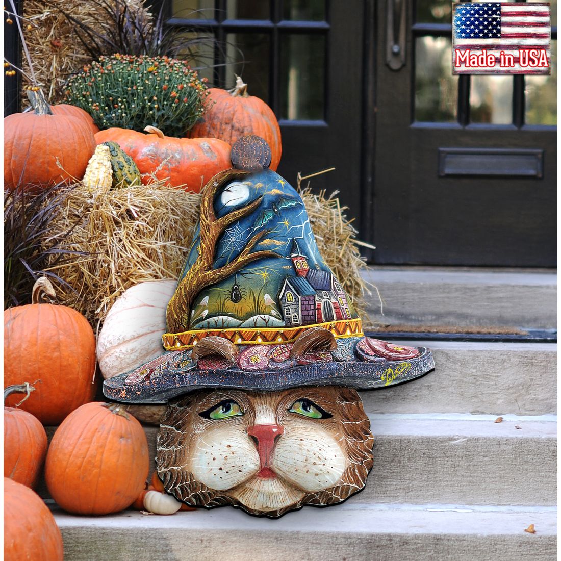 Halloween Eve Cat Halloween Door Decor by G. DeBrekht - Thanksgiving Halloween Decor - 8161039H