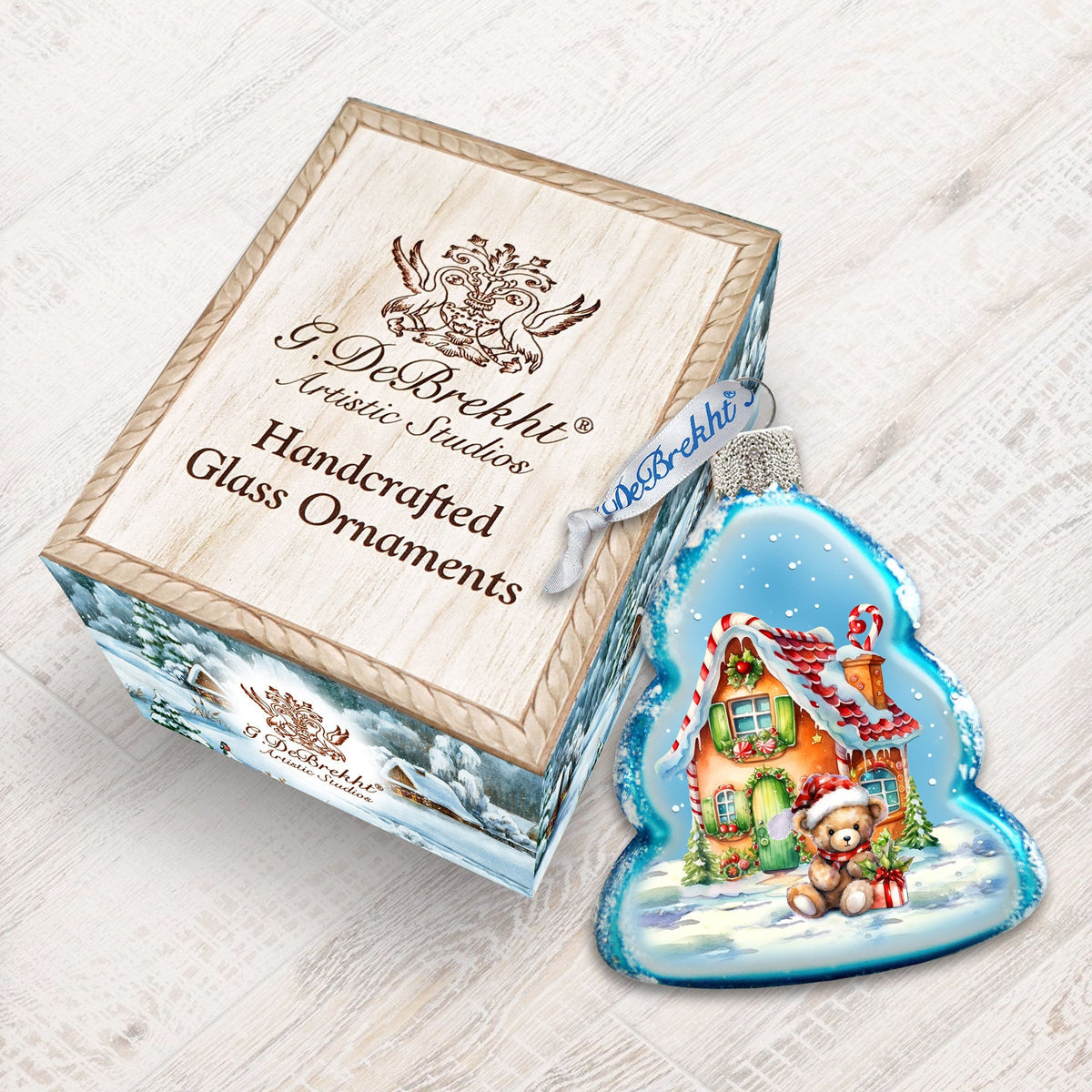 Christmas Cottage Mercury Glass Ornaments by G. Debrekht - Christmas Decor - 776035